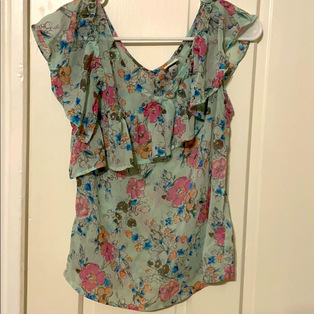 Light blue flowered blouse